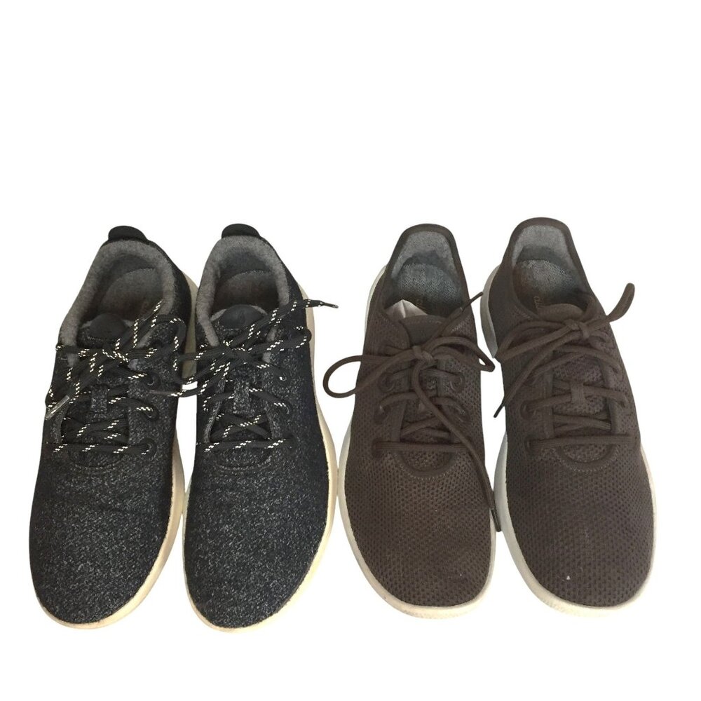 Allbirds TR & WRM Mens 11 Sneaker Lot 2 Pair Wool Black & Mesh Gray